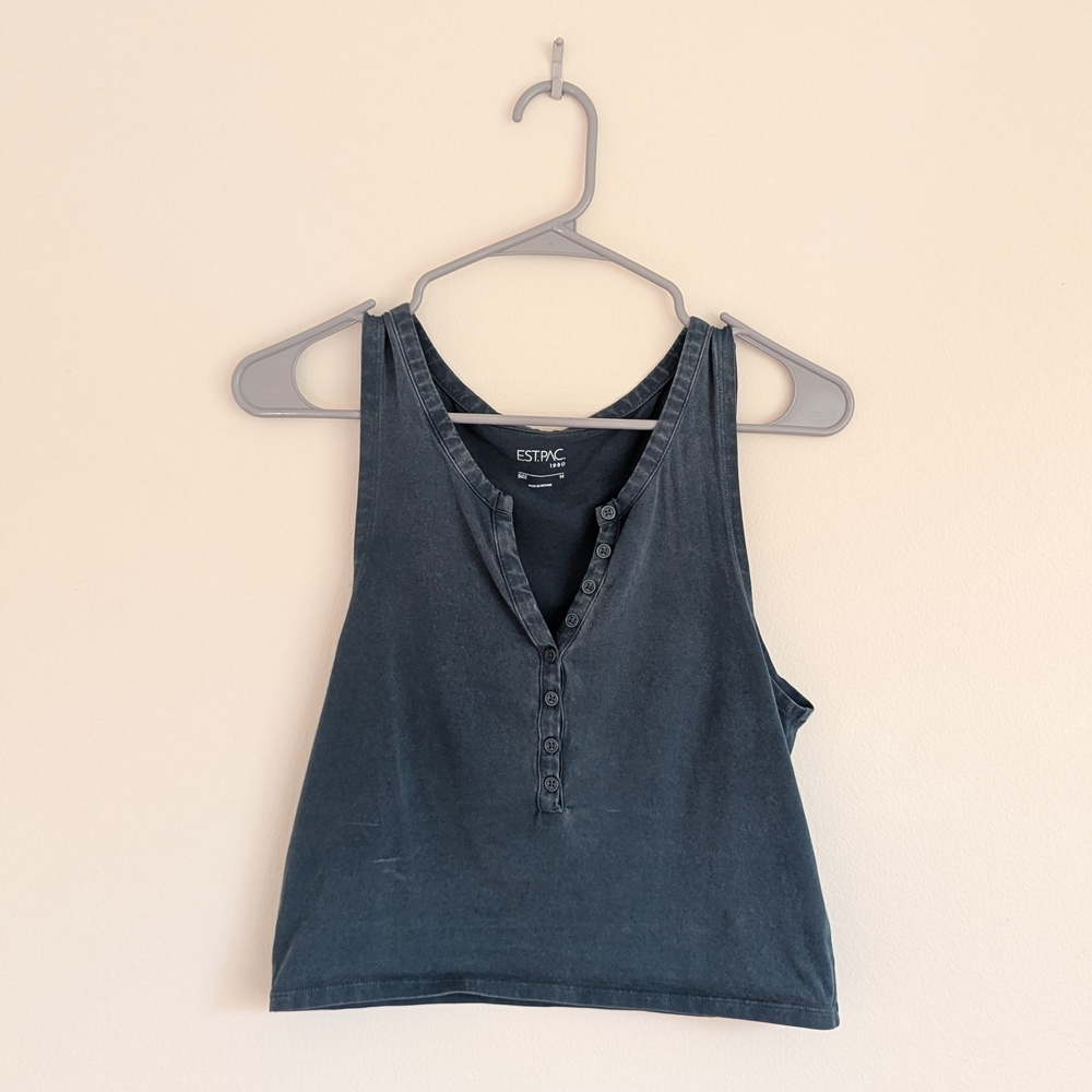 Women's Blue Sleeveless Top